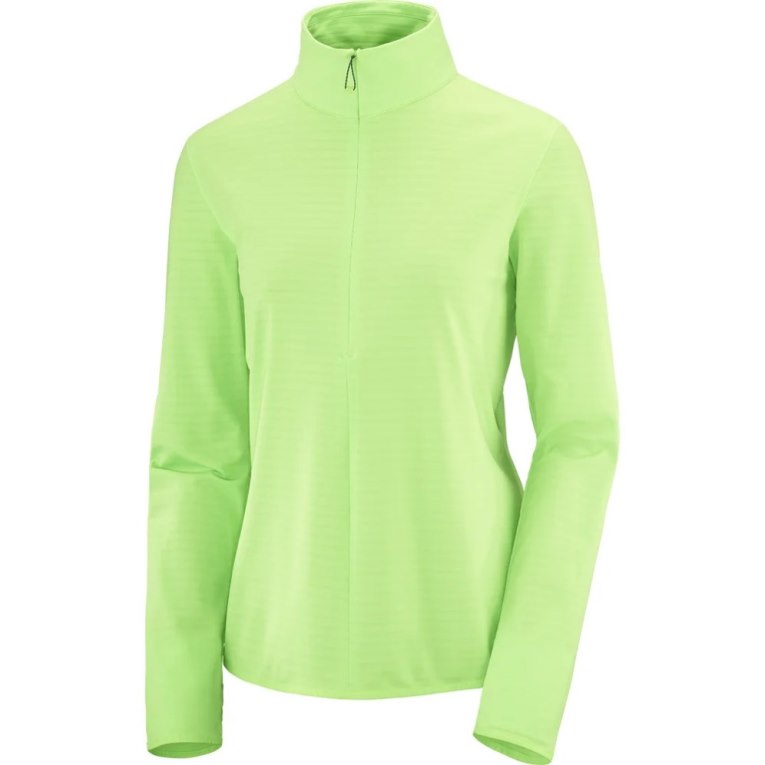 Green Salomon Essential Lightwarm Half Zip Women's Jackets | PH 02658K